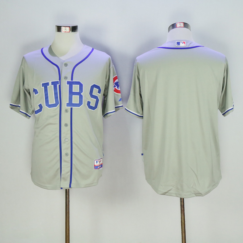 Men Chicago Cubs Blank Grey MLB Jerseys